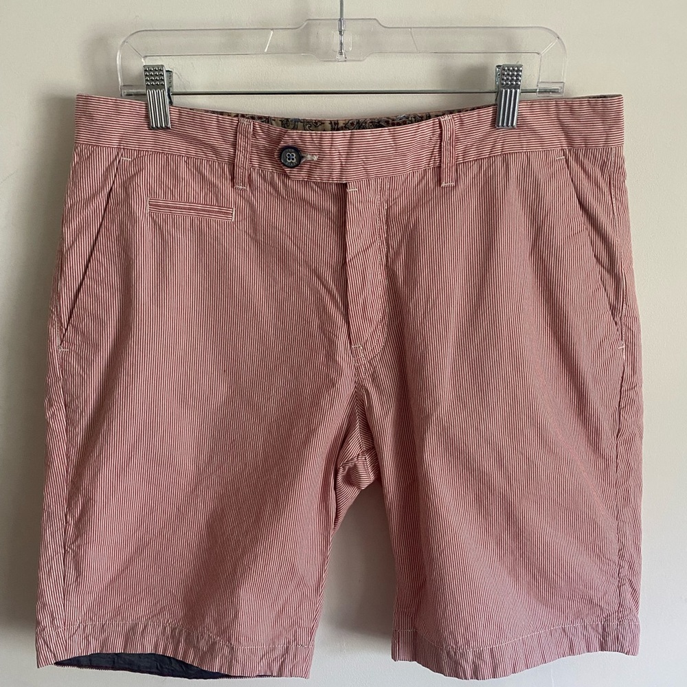 Ted Baker  Nantucket Red Striped Shorts Size 34 Preppy Frat‎ Boy